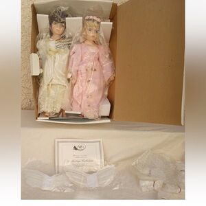 Set of 2 Porcelain Angel Dolls Kathleen & Veronica The Heritage Collection NIB